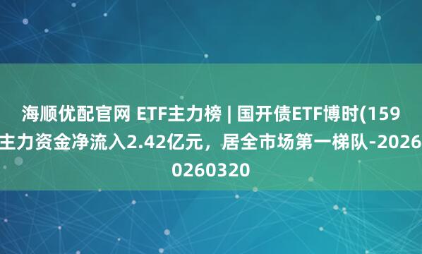 海顺优配官网 ETF主力榜 | 国开债ETF博时(159650)主力资金净流入2.42亿元，居全市场第一梯队-20260320